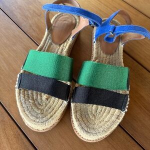Emporio Armani Green and Black Sandals